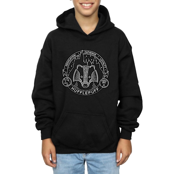 Harry Potter Pojkar Hufflepuff Seal Hoodie 7-8 År Svart Black 7-8 Years