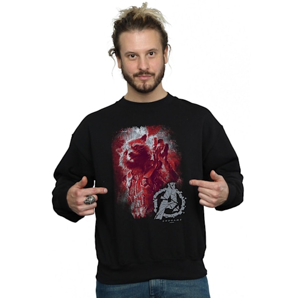 Marvel Mens Avengers Endgame Rocket Brushed Sweatshirt 4XL Svart Black 4XL