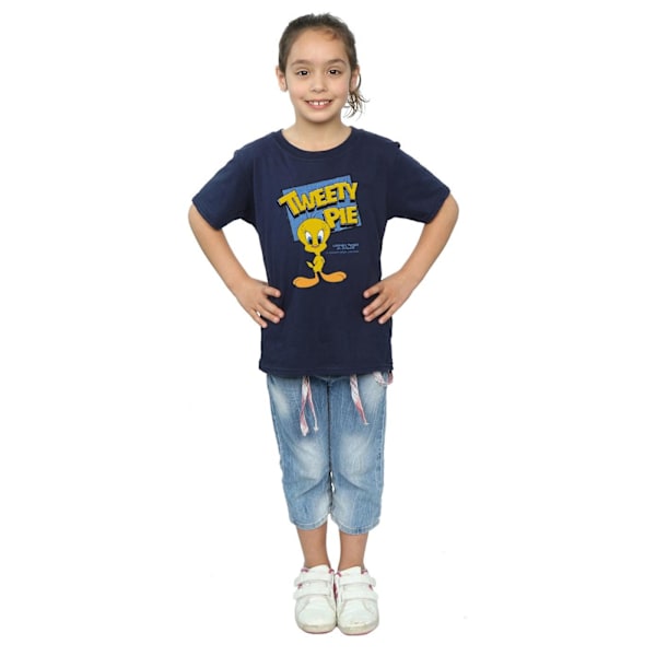 Looney Tunes Girls Tweety Pie Bomull T-shirt 7-8 år Marinblå Navy Blue 7-8 Years