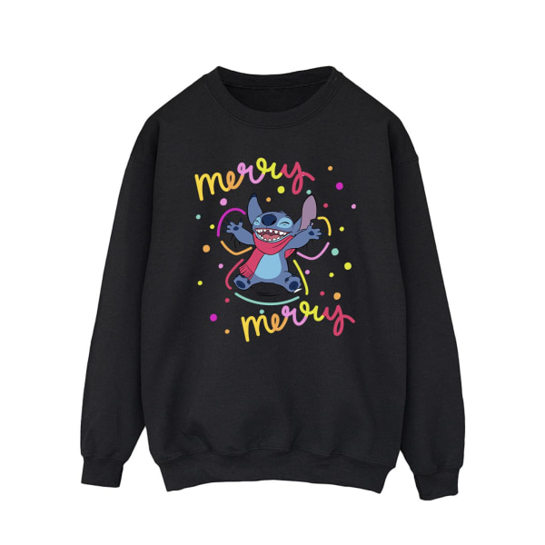Disney Mens Lilo & Stitch Merry Rainbow Sweatshirt 3XL Svart Black 3XL