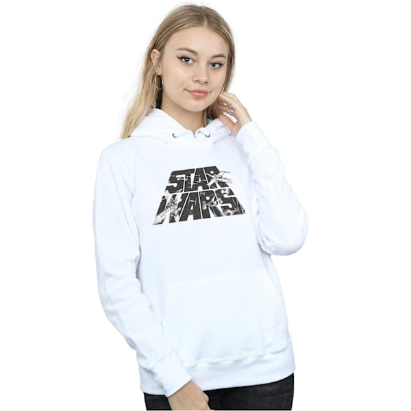 Star Wars Dam/Kvinnor Logotyp Rymd Skiss Hoodie S Vit White S