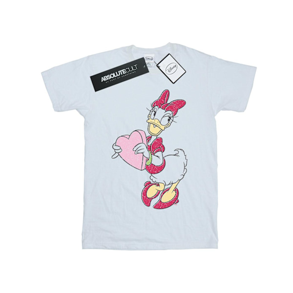 Disney Girls Daisy Duck Love Heart Bomull T-shirt 12-13 År W White 12-13 Years