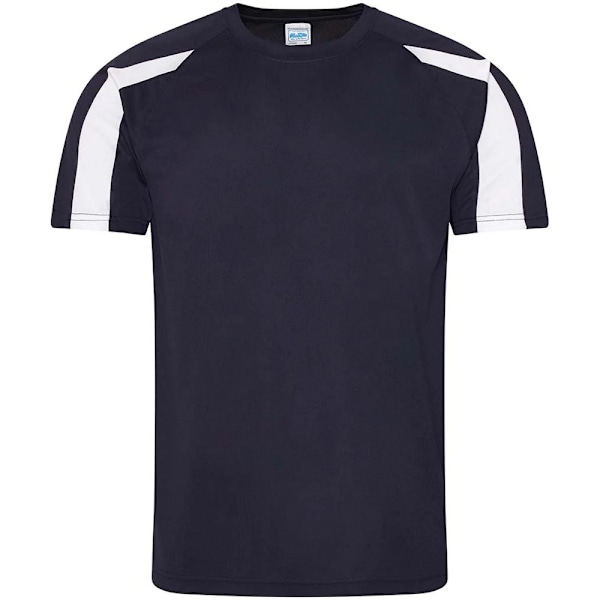 AWDis Cool Herr Kontrast Fukttransporterande T-shirt L Marinblå French Navy/Arctic White L
