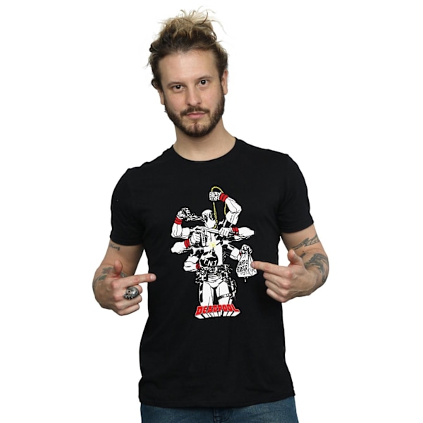 Marvel Deadpool Multitasking T-shirt för män, M, svart Black M