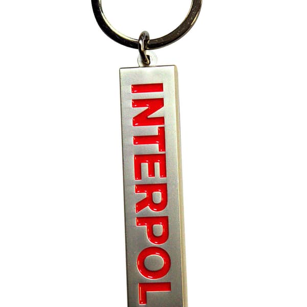 Interpol Text Logo Emalj Nyckelring One Size Silver/Röd Silver/Red One Size