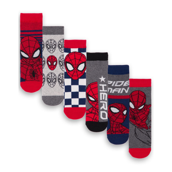 Spider-Man-strumpor för pojkar (6-pack) 13 UK Child-2 UK flerfärgade Multicoloured 13 UK Child-2 UK