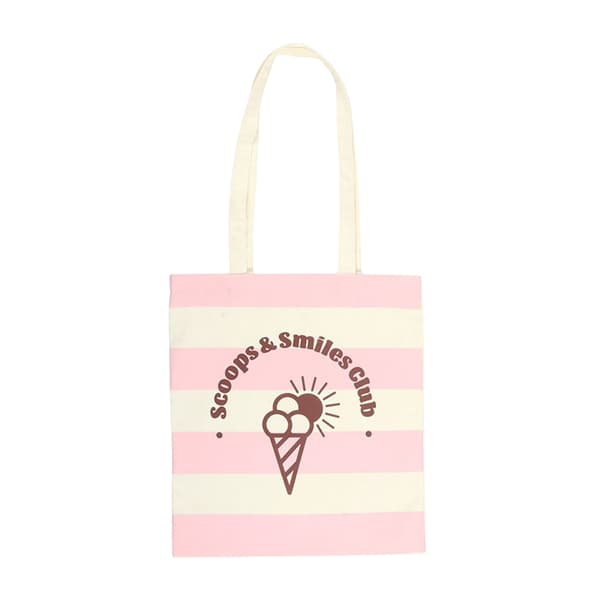 Something Different Scoops & Smiles Club Tygväska i polybomull Pink/White One Size