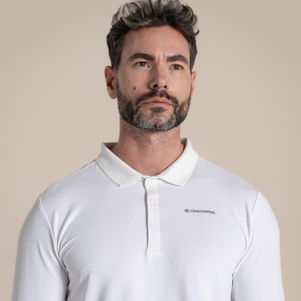 Craghoppers Herr Bramshaw Golf Nosilife Långärmad Pikétröja White L