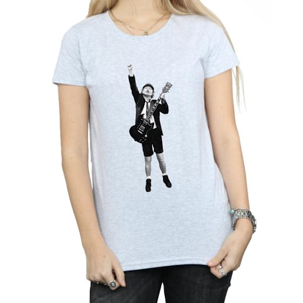 AC/DC Dam/Kvinnor Angus Young Cut Out Bomull T-Shirt L Sport Sports Grey L