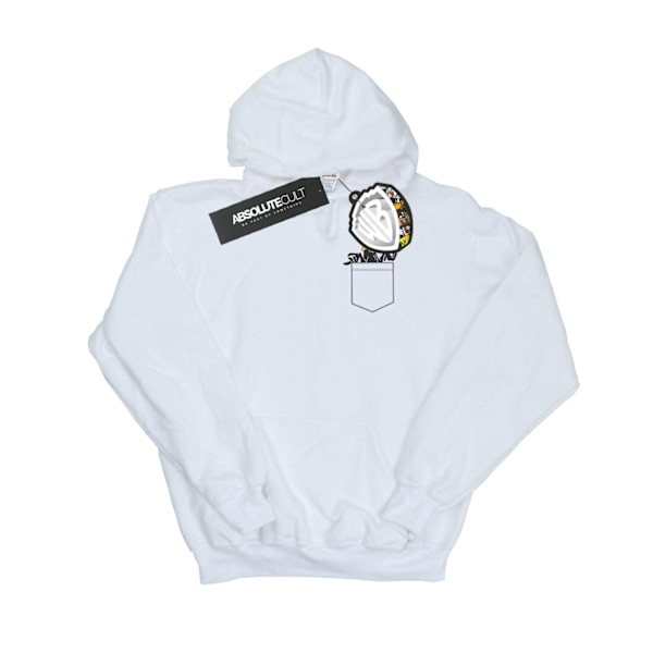 Looney Tunes Boys Daffy Duck Faux Pocket Hoodie 9-11 år Vit White 9-11 Years