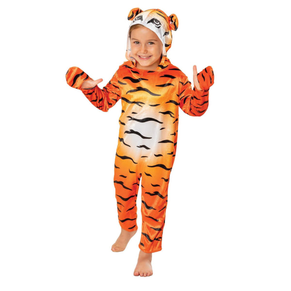 Rubiner Tigerdräkt för barn/barn 3-4 år Orange/Svart/Vit Orange/Black/White 3-4 Years