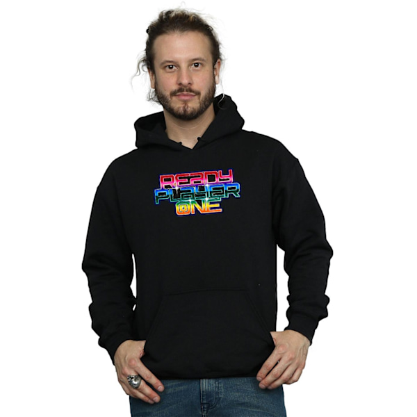 Ready Player One Herr Regnbågslogga Hoodie L Svart Black L