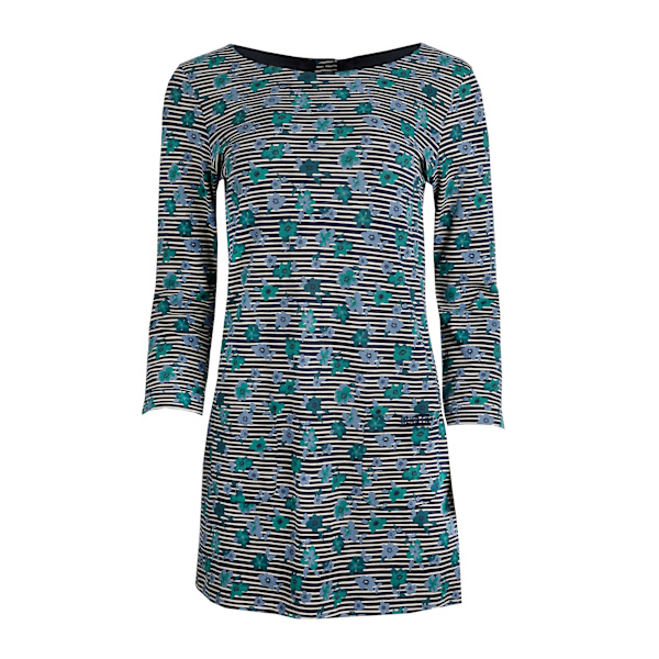 Weird Fish Charlotte Blommig Randig Jersey Organisk Damtröja Navy Blue 16 UK