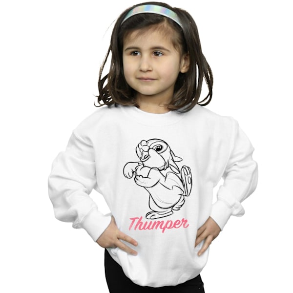Disney Girls Bambi Thumper Line Drawing Sweatshirt 9-11 år W White 9-11 Years