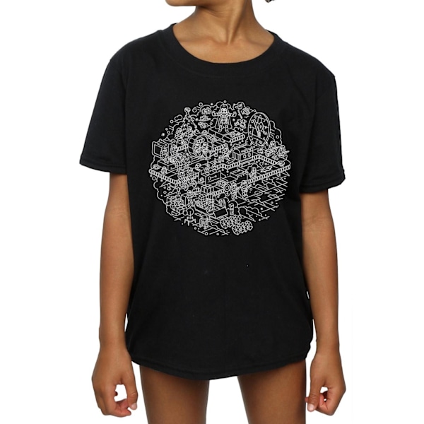 Star Wars flickor jul Dödsstjärnan bomull T-shirt 9-11 år Black 9-11 Years