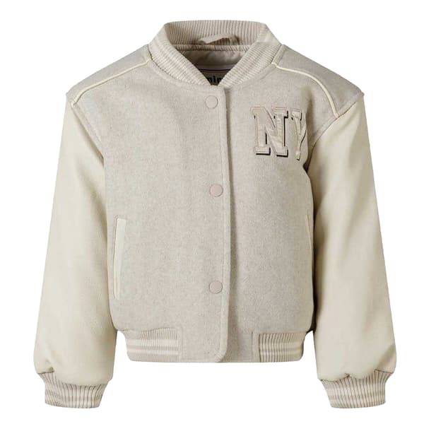 Minoti Flickor New York Patch Varsity Jacka 13-14 År Melerad Mottled Beige 13-14 Years