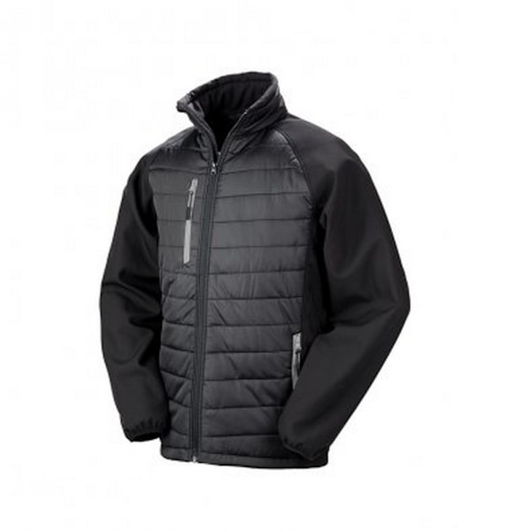 Result Herr Svart Compass Vadderad Soft Shell Jacka M Svart/Grå Black/Grey M