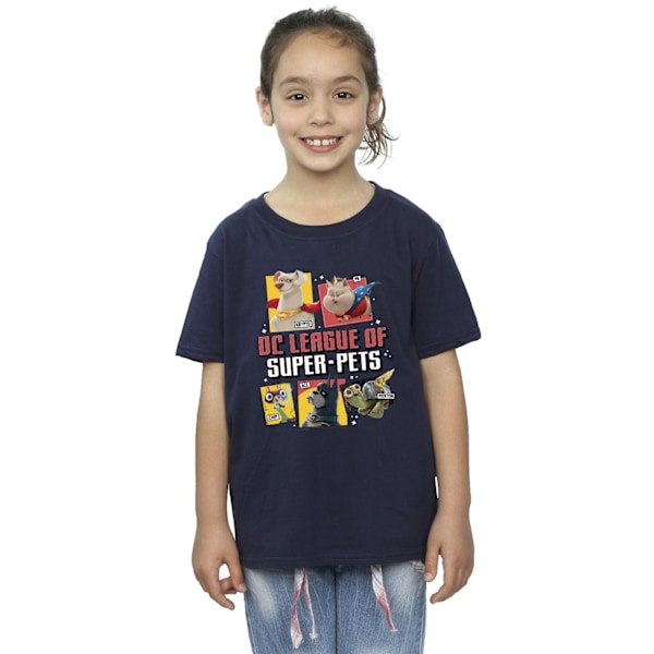 DC Comics Girls DC League Of Super-Pets Profil Bomull T-shirt Navy Blue 3-4 Years