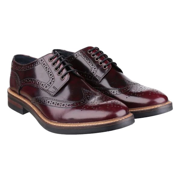 Base London Herr Woburn Excel Läder Brogues 14 UK Bordo Bordo 14 UK