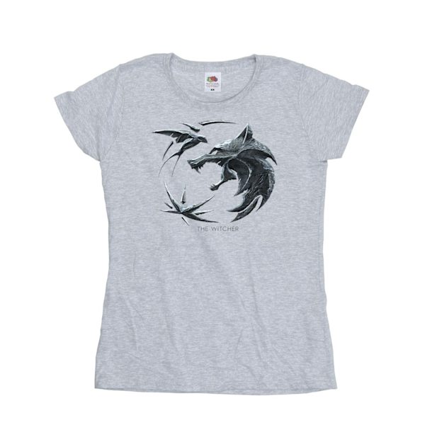 Netflix Dam/Dam The Witcher Wolf Logo Bomull T-shirt XXL Sports Grey XXL