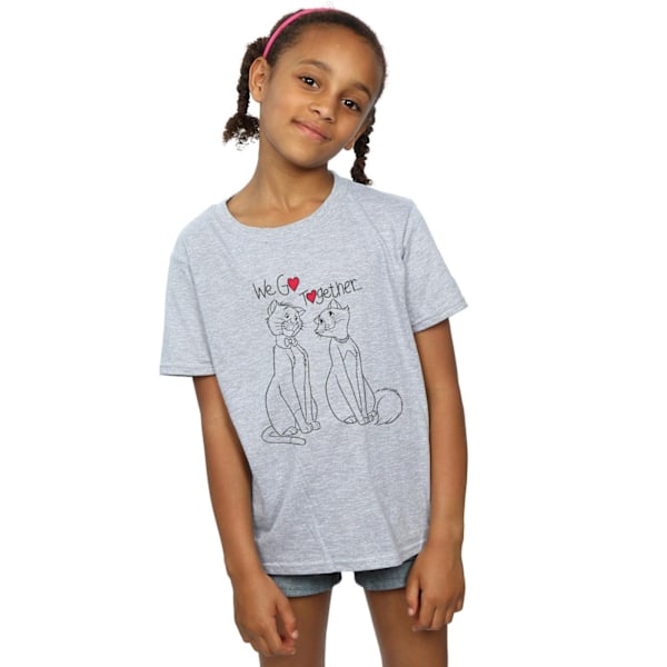 Disney Girls Aristocats We Go Together Bomull T-shirt 5-6 år Sports Grey 5-6 Years