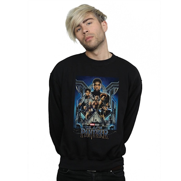 Marvel Studios Herr Svart Panther Poster Sweatshirt 3XL Svart Black 3XL