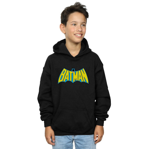 DC Comics Boys Batman Retro Logo Hoodie 12-13 år Svart Black 12-13 Years