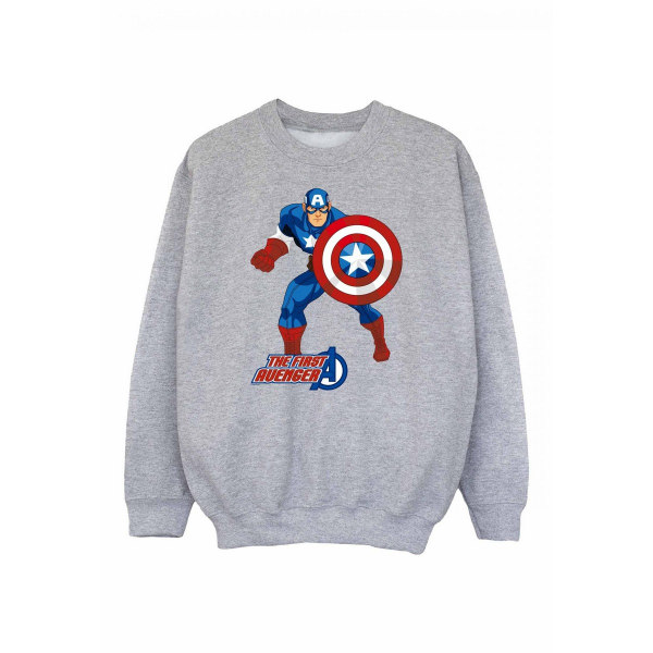 Captain America Boys The First Avenger Sweatshirt 9-11 Years Sp Sports Grey/Blue/Red 9-11 Years