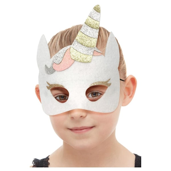 Smiffys Barn/Barn Unicorn Filt Ögonmask One Size Vit White One Size