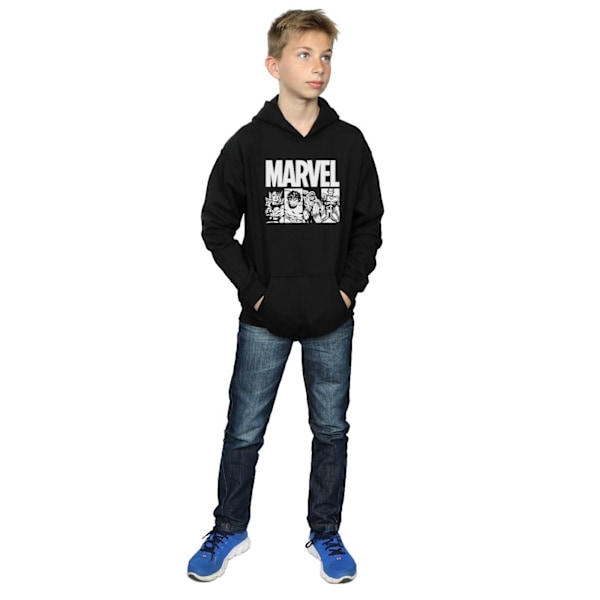 Marvel Boys Comics Action Tiles Hoodie 12-13 år Svart Black 12-13 Years