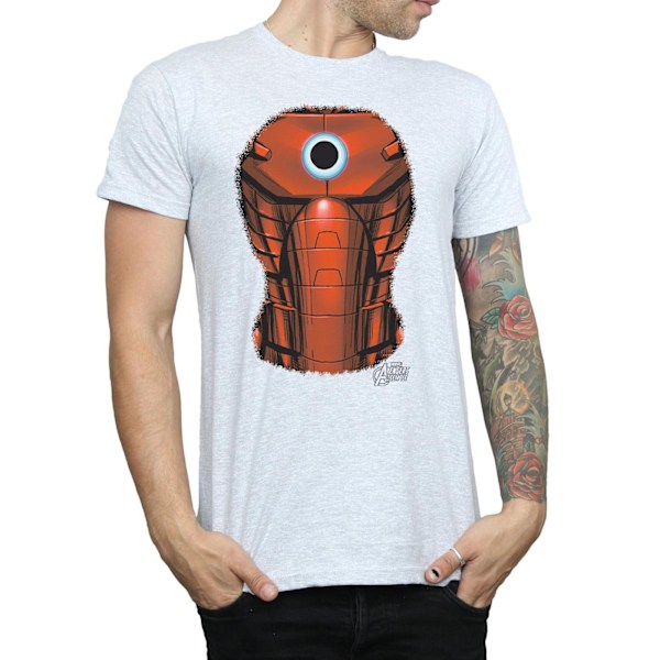 Marvel Mens Iron Man Chest Burst T-Shirt M Sports Grey Sports Grey M