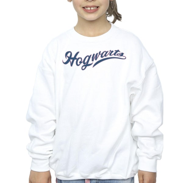 Harry Potter Tjejer Hogwarts Skrivande Sweatshirt 12-13 År Vit White 12-13 Years