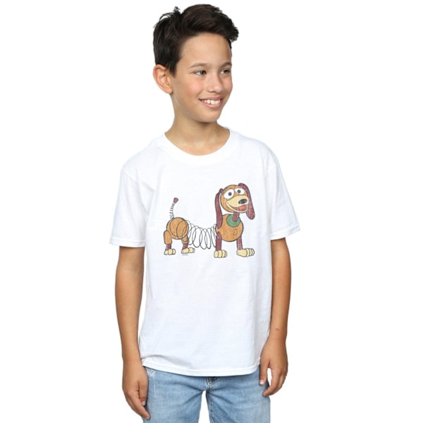 Disney Pojkar Toy Story 4 Slinky Pose T-Shirt 9-11 År Vit White 9-11 Years
