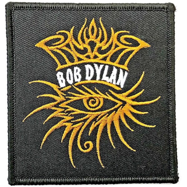 Bob Dylan Eye Icon Vävd Iron On Patch One Size Svart/Gul Black/Yellow One Size
