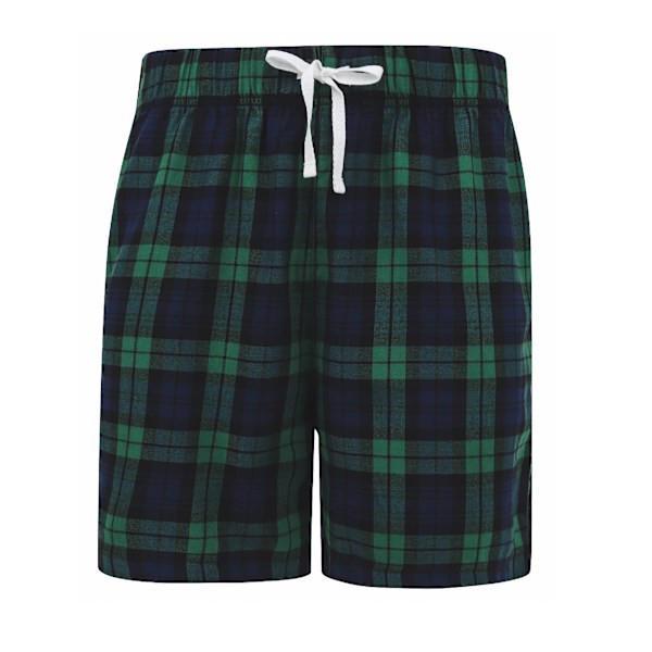 Skinni Fit Herr Tartan Lounge Shorts XS Marinblå/Grön Check Navy/Green Check XS