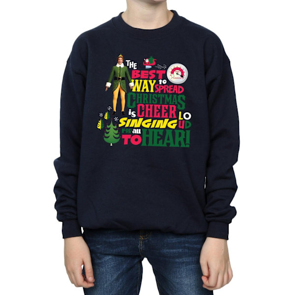 Elf Boys Christmas Cheer Sweatshirt 12-13 år Marinblå Navy Blue 12-13 Years