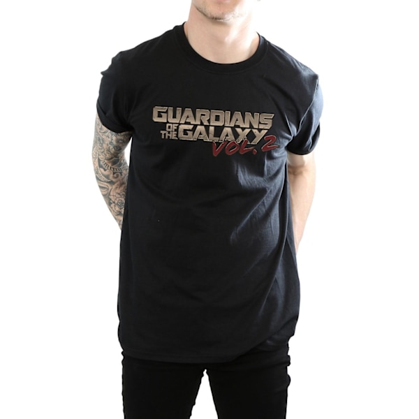 Marvel Herr Guardians Of The Galaxy Retro Logo T-Shirt 3XL Svart Black 3XL