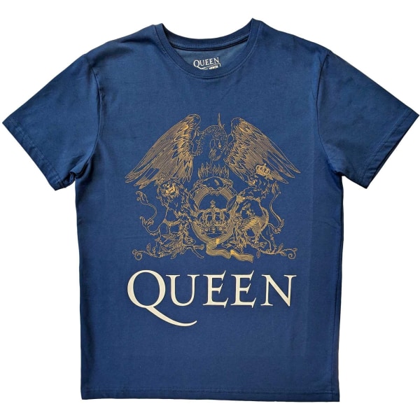 Queen Unisex Vuxen Crest T-shirt S Denim Blue Denim Blue S