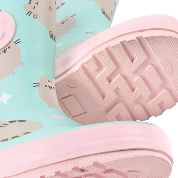 Pusheen Flickor Repeterande Tryck Gummistövlar 13 UK Barn Pastell Pastel Mint/Pink 13 UK Child