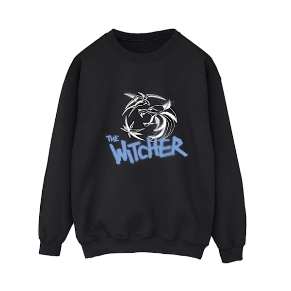 Netflix Dam/Kvinnor The Witcher Spray Logo Sweatshirt S Svart Black S