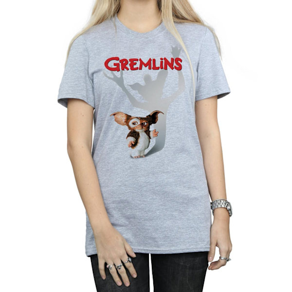 Gremlins Dam/Damer Gizmo Shadow Bomull Boyfriend T-Shirt L Sports Grey L