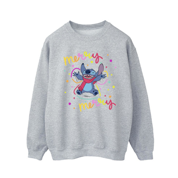 Disney Mens Lilo & Stitch Merry Rainbow Sweatshirt XXL Sports G Sports Grey XXL