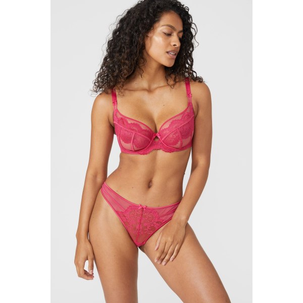 Vacker Dam/Dam Ellie Spets Sheer BH 30E Hot Pink Hot Pink 30E