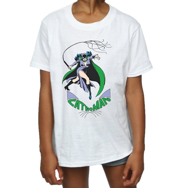 DC Comics Girls Catwoman Whip Bomull T-shirt 5-6 år Vit White 5-6 Years