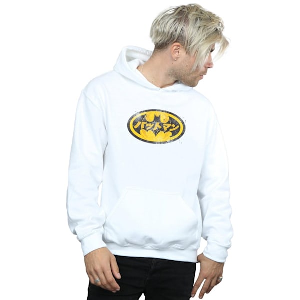 DC Comics Herr Batman Japansk Logotyp Gul Hoodie L Vit White L