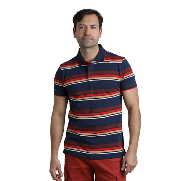 Weird Fish Sunbury Randig Ekologisk Bomulls Pikétröja för Män 4XL Da Dark Blue 4XL