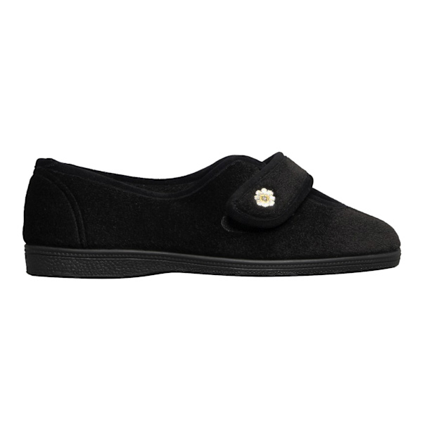 Mirak Andrea Touch Fastening Tofflor / Damtofflor / Dam Black 7 UK