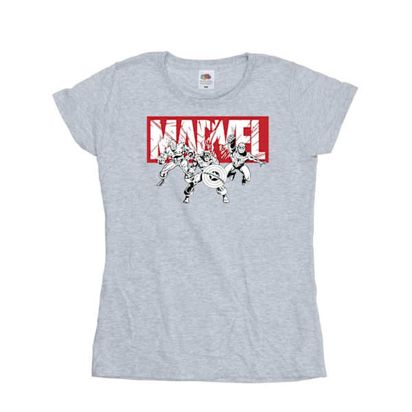 Marvel Dam/Kvinnor Comics Hjälte Grupp Bomull T-Shirt L Sport Sports Grey L