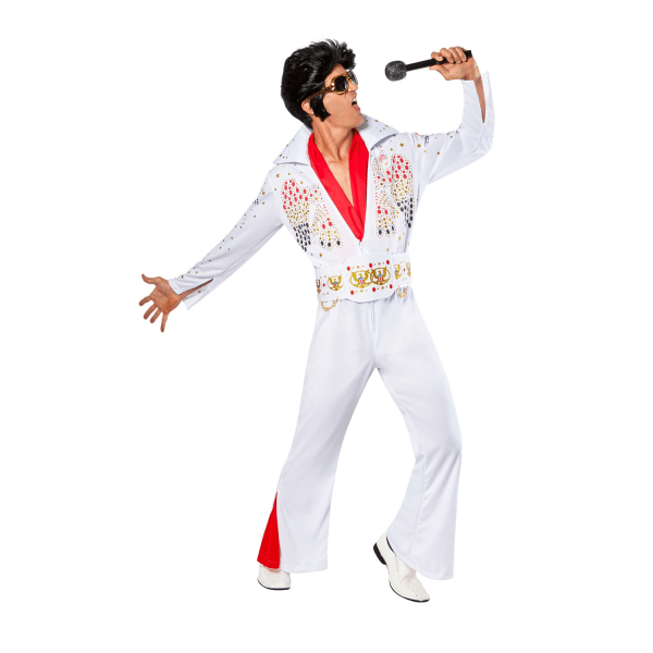Elvis Presley Herr Deluxe Eagle Costume M Röd/Vit/Gul Red/White/Yellow M