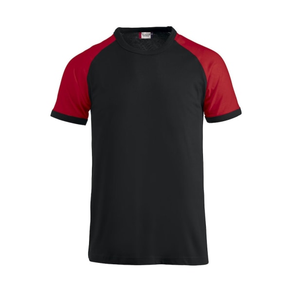 Clique Unisex Raglan T-shirt XS Svart/Röd Black/Red XS